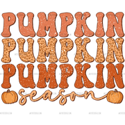 Pumpkin Season-3 Dotted DTF Transfer