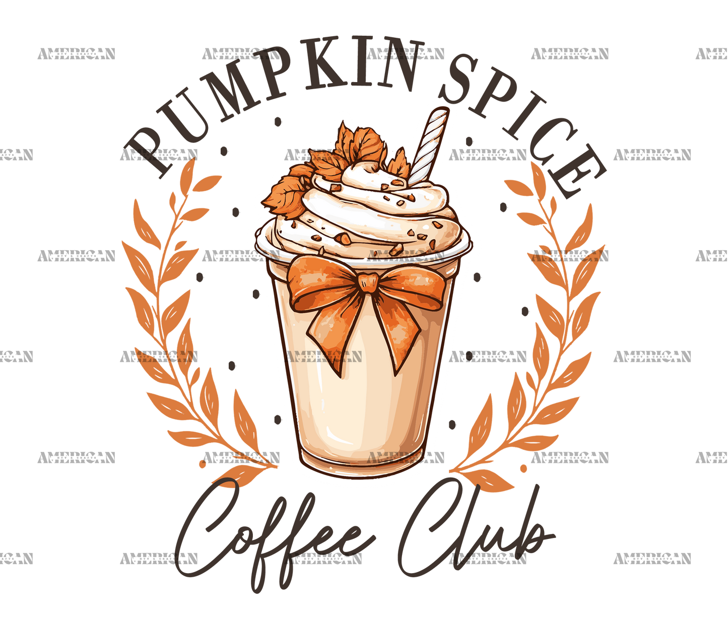 Pumpkin Spice Coffee Club DTF Transfer