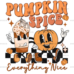 Pumpkin Spice Everything Nice Dotted DTF Transfer