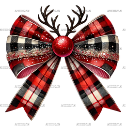 Reindeer Bow-2 DTF Transfer