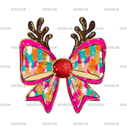 Reindeer Bow-3 DTF Transfer