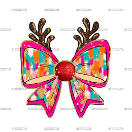 Reindeer Bow-3 DTF Transfer