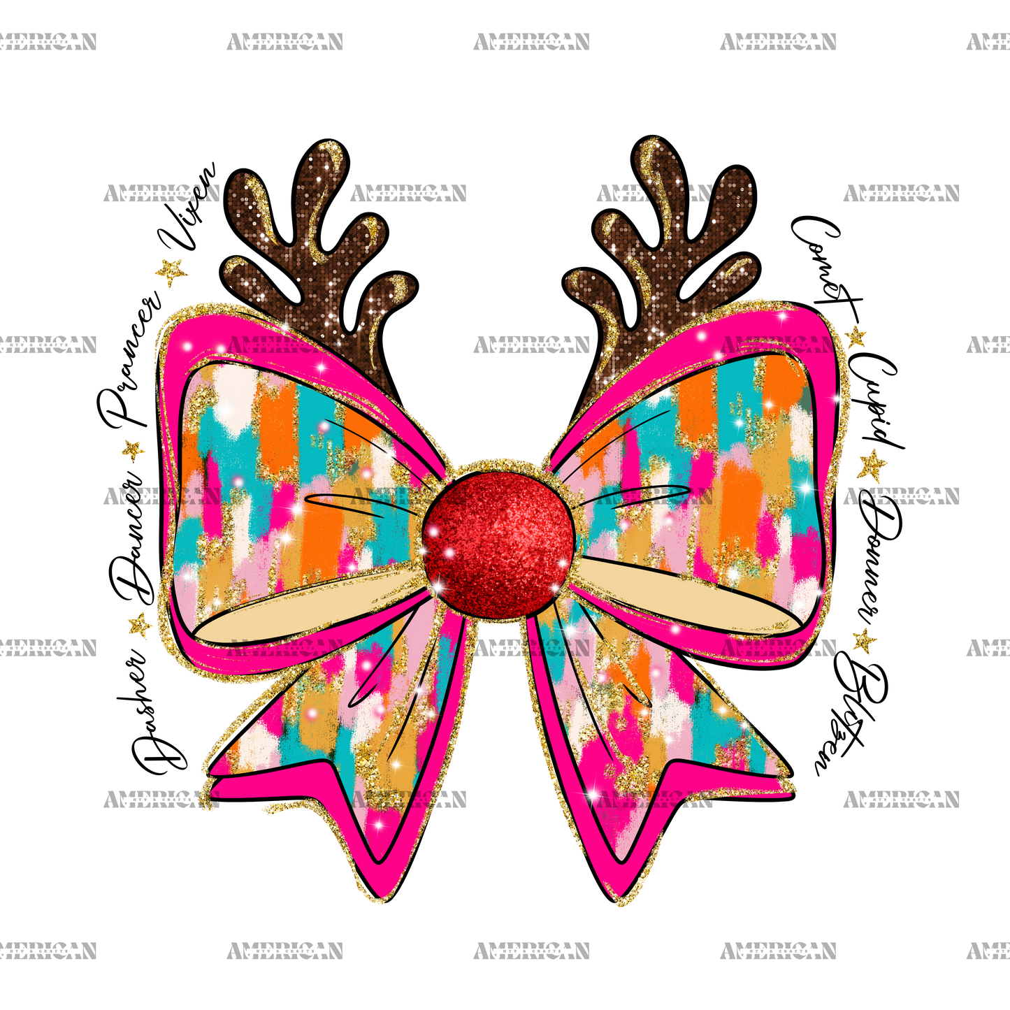 Reindeer Bow-4 DTF Transfer