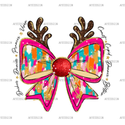 Reindeer Bow-4 DTF Transfer