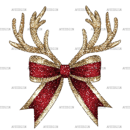 Reindeer Bow-5 DTF Transfer