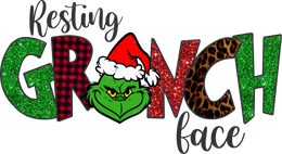 Resting Grinch Face DTF Transfer
