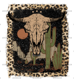 Retro Bull Skull DTF Transfer