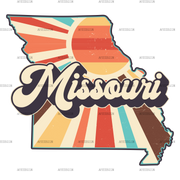 Retro Missouri Map DTF Transfer