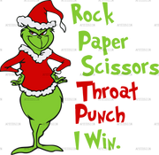 Rock Paper Scissors Grinch-1 DTF Transfer