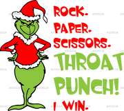 Rock Paper Scissors Grinch-2 DTF Transfer
