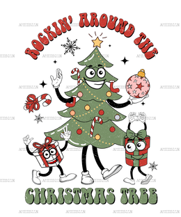 Rockin Around The Christmas Tree DTF Transfer