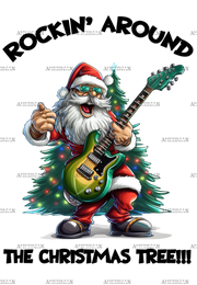 Rocking Around The Christmas Tree Santa DTF Transfer