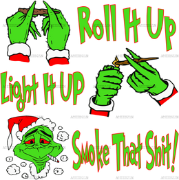 Roll It Up Grinch DTF Transfer