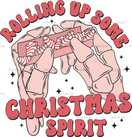 Rolling Up Some Christmas Spirit DTF Transfer