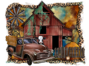 Rustic Country Barn DTF Transfer