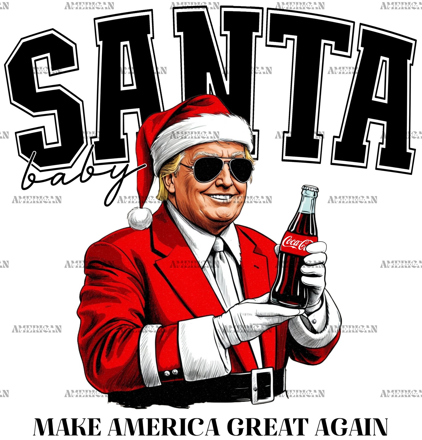 Santa Baby Trump DTF Transfer