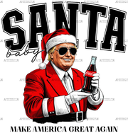 Santa Baby Trump DTF Transfer