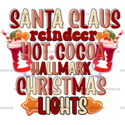 Santa Claus Hot Cocoa Christmas Lights-2 DTF Transfer