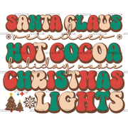 Santa Claus Hot Cocoa Christmas Lights-3 DTF Transfer