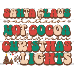Santa Claus Hot Cocoa Christmas Lights-3 DTF Transfer