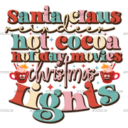 Santa Claus Hot Cocoa Christmas Lights-4 DTF Transfer