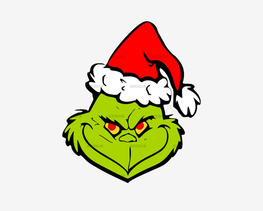 Santa Hat Grinch DTF Transfer