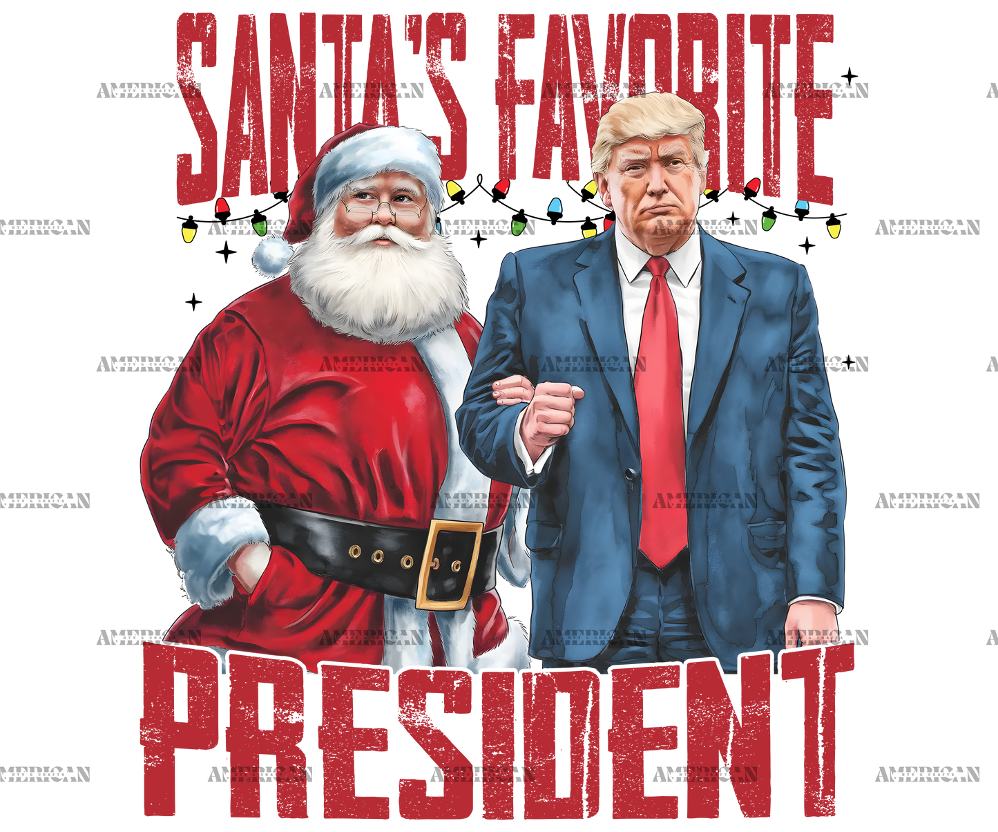 Santa's Favorite President-5 DTF Transfer