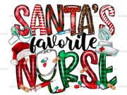 Santas Favorite Nurse DTF Transfer