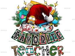 Santas Favorite Teacher-2 DTF Transfer