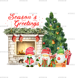 Seasons Greetings Gnomies DTF Transfer