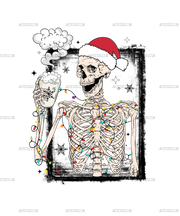 Skeleton Christmas Frame-2 DTF Transfer