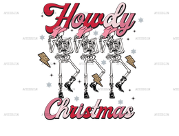 Skeleton Howdy Christmas DTF Transfer
