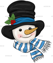 Snowman Bucket Hat DTF Transfer