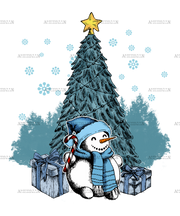 Snowman Christmas Tree DTF Transfer