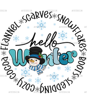 Snowman Hello Winter DTF Transfer