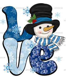 Snowman Love-1 DTF Transfer