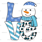 Snowman Love-3 DTF Transfer