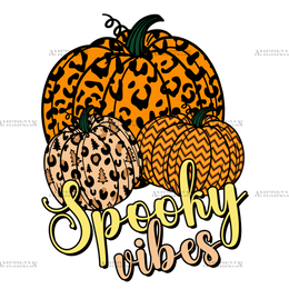 Spooky Vibes Pumpkin DTF Transfer