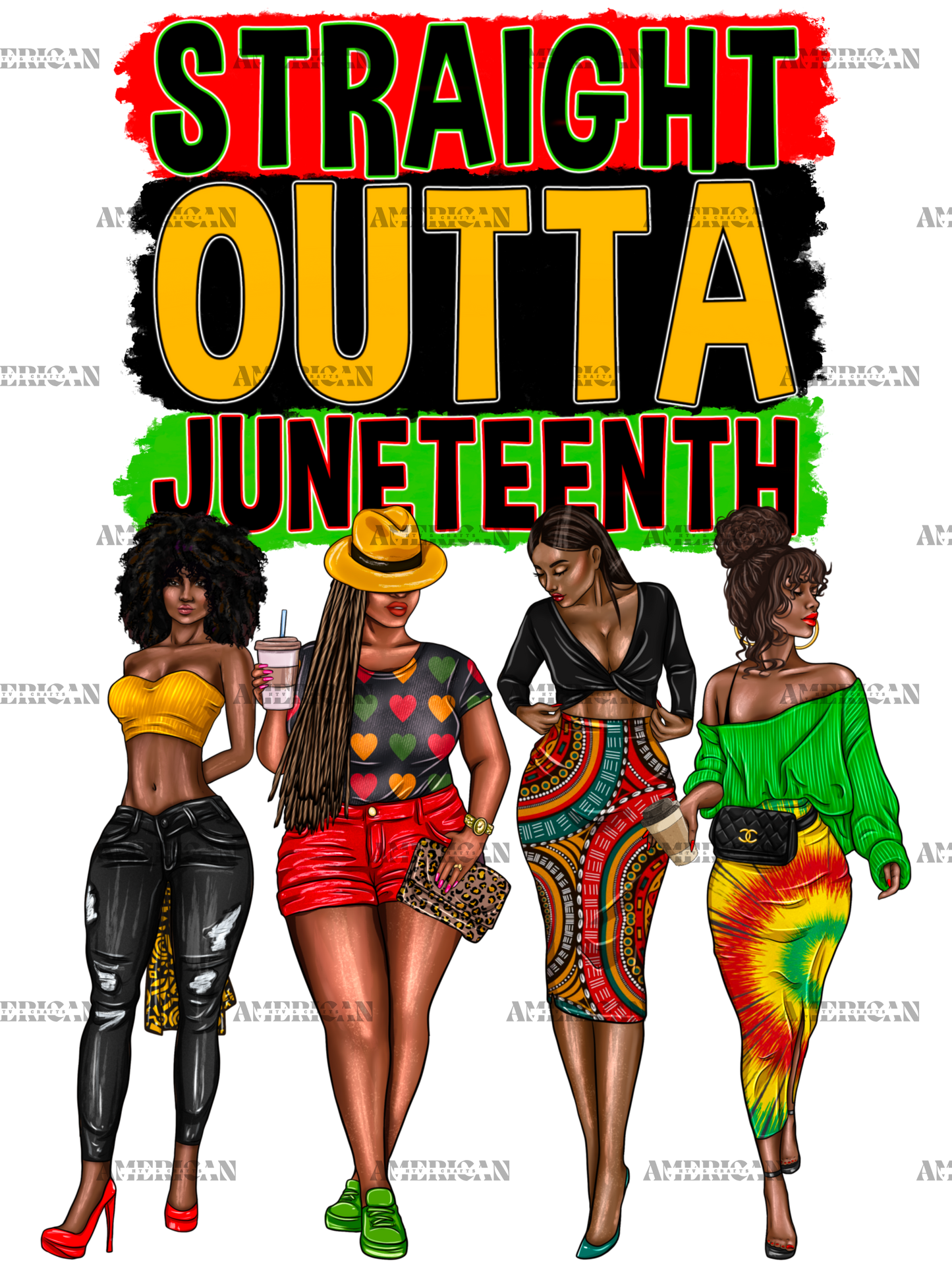 Straight Outta Juneteenth DTF Transfer