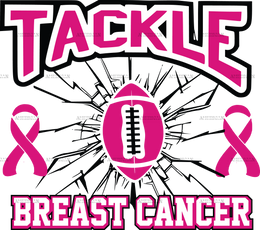 Tackle Breast Cancer Football Cracks DTF Transfer
