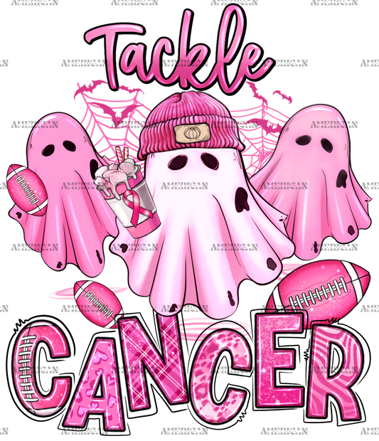 Tackle Cancer Halloween Ghosts Football DTF Transfer