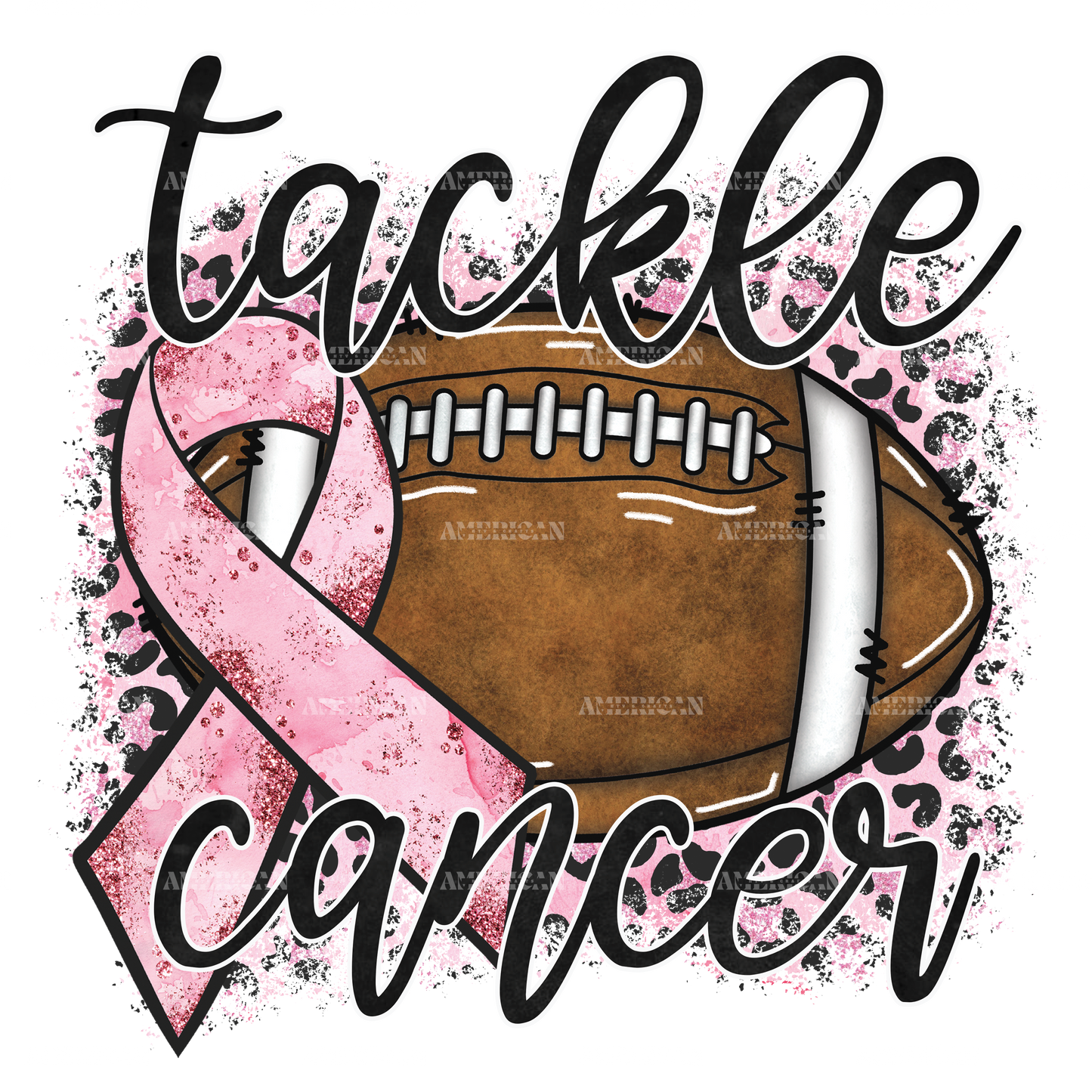 Tackle Breast Cancer Pink Leopard DTF Transfer