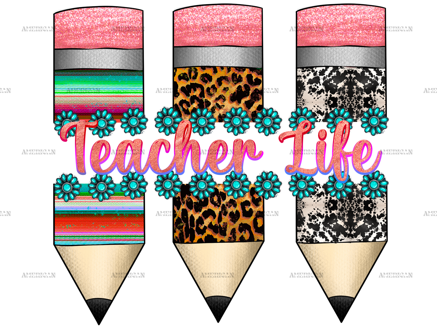 TeacherLife Pencils DTF Transfer