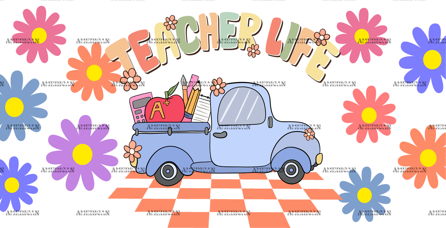 Teacher Life Truck UV DTF Transfer