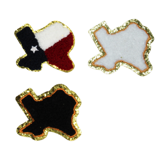 Texas State Map Glitter Patch(Small/Chenille)
