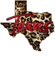 Texas Leopard Map DTF Transfer