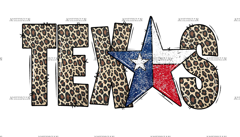 Texas Leopard Star DTF Transfer