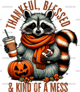 Thankful Blessed Racoon DTF Transfer