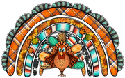 Thanksgiving Turkey Rainbow DTF Transfer