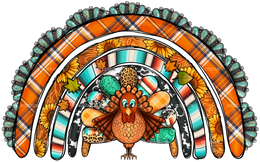 Thanksgiving Turkey Rainbow DTF Transfer